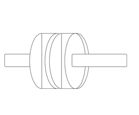Abdominal wheel, ab roller free black and white clipart