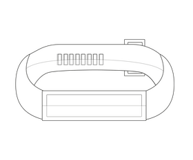 Cartoon mi band black and white clipart