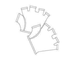 Fitness gloves drawing black and white clipart