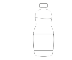 Fitness water bottle black and white clipart