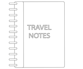 Travel notebook black and white clipart