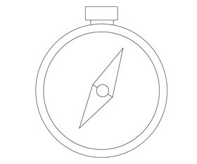 Compass illustration black and white clipart