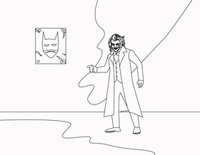 Joker black and white vector