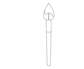 Paintbrush illustration black and white clipart