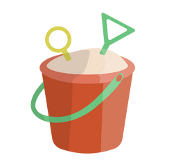 Beach sand bucket clipart