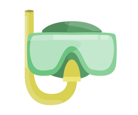 Snorkeling diving mask clipart
