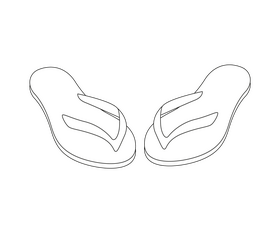 Summer beach flip flops black and white clipart