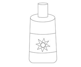 Summer beach sunscreen free black and white clipart