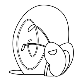 Cartoon snail happy black and white clipart