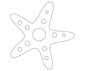 Starfish drawing black and white clipart