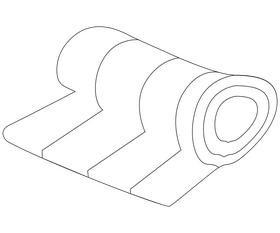 Beach towel mat cartoon black and white clipart