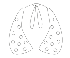 Beach swimsuit bra black and white clipart