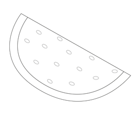 Watermelon cartoon black and white clipart