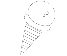 Cartoon ice cream black and white clipart