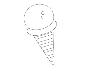 Ice cream illustration black and white clipart