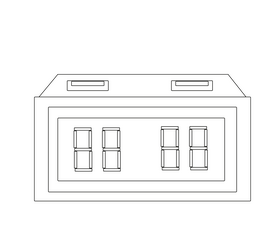 Electric alarm clock free black and white clipart