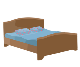 Cartoon double bed clipart