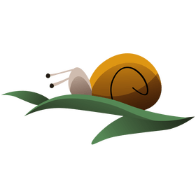 Snail on leaves clipart