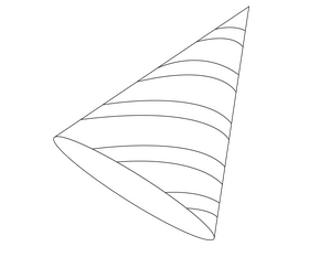 Birthday hat illustration black and white clipart