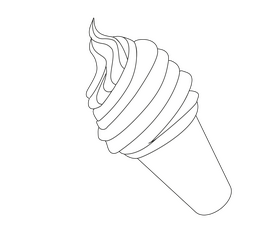 Free ice cream black and white clipart