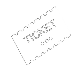 Cinema ticket cartoon black and white clipart