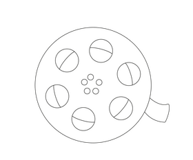 Film reel black and white clipart