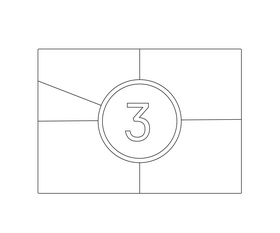 Old movie starting black and white clipart