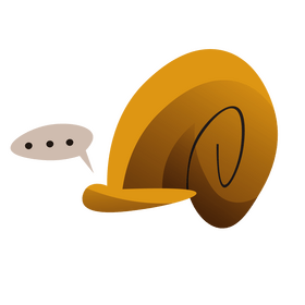 Snail hiding in shell clipart