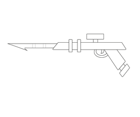 Diving harpoon gun black and white clipart