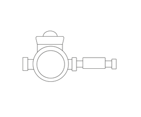 Scuba octopus diving regulator black and white clipart