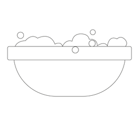 Bubble bath black and white clipart