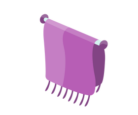 Bath towel hanging drawing clipart