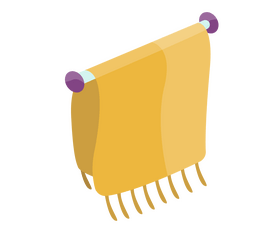 Yellow towel hanging clipart