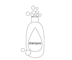 Cartoon shampoo black and white clipart