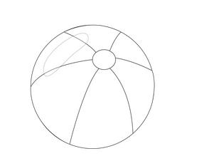 Beach ball black and white clipart