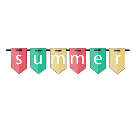 Summer garland cartoon clipart
