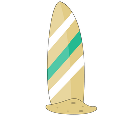 Surfboard cartoon clipart