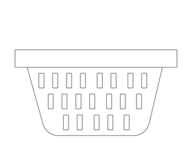 Laundry basket cartoon black and white clipart