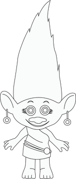 Cute trolls cartoon black and white clipart free download