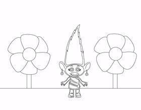 Trolls cartoon black and white vector
