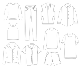 Men clothes black and white vector