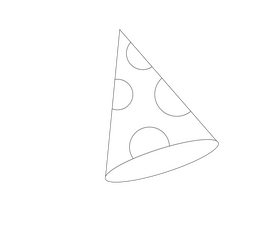 Cartoon birthday hat black and white clipart