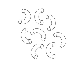 Macaroni pasta free black and white clipart