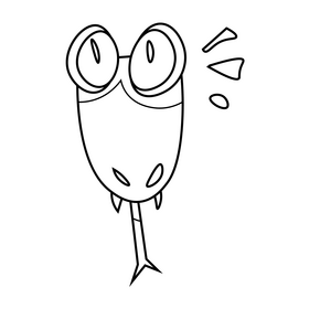 Cartoon snake head black and white clipart