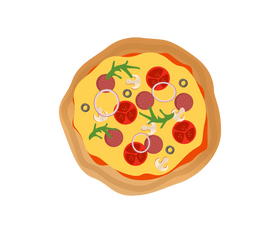 Salami pizza free clipart