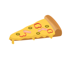 Bacon pizza slice clipart