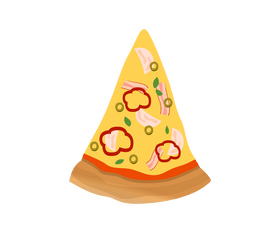 Slice of bacon pizza cartoon clipart