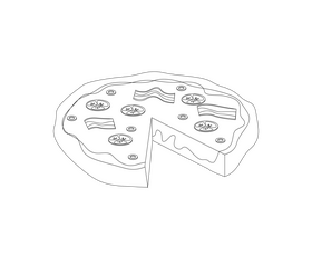 Free pizza black and white clipart