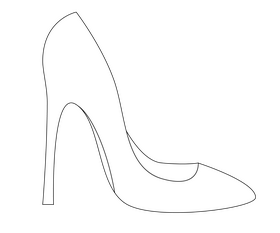 High heels shoes, scarpin free black and white clipart