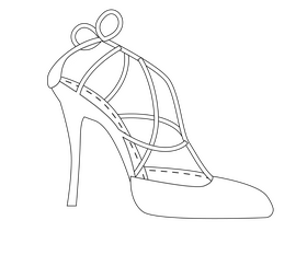 Open toed shoes black and white clipart